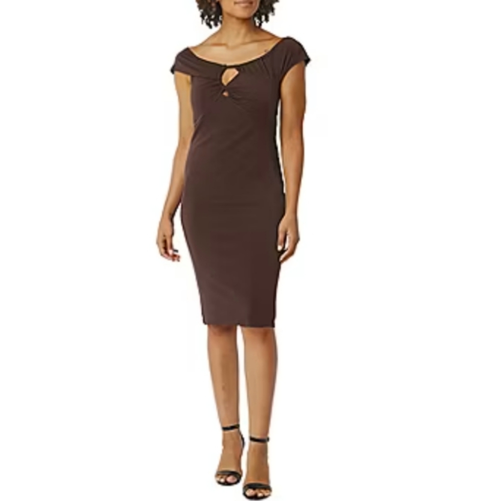 NWR Bold Elements Sleeveless Midi A-Line Dress In Durango Brown Size 2X $78
